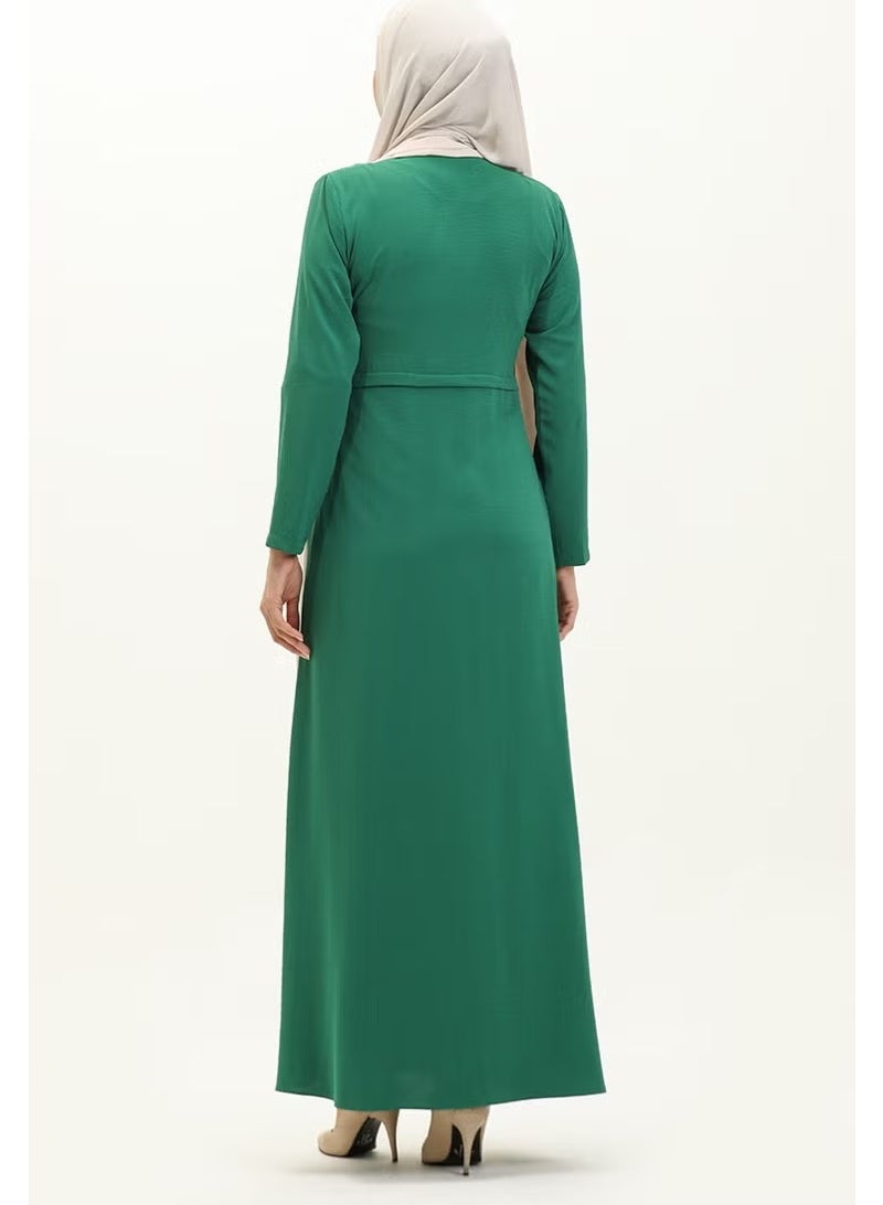 Sefa Merve عباءة مطوية 4526-06 أخضر زمردي - Image 5